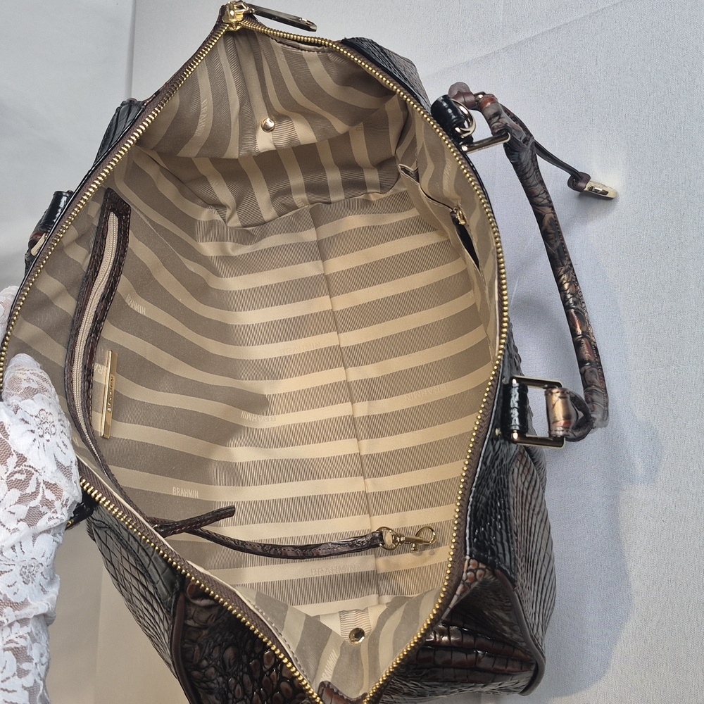 Brahmin FAYE Fall Tortoise Croc Embossed Handbag - Picture 14 of 17